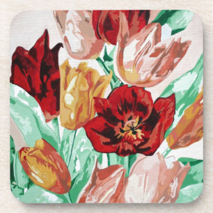Dessous-de-verre Un magnifique bouquet floral de tulipes