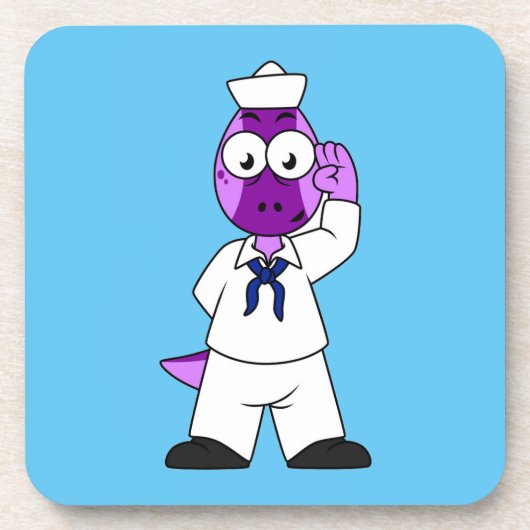 Dessous-de-verre Un marin de la marine Pachycephalosaurus Dinosaur. (Devant)