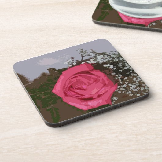 Dessous-de-verre Un Rose (Côté gauche)