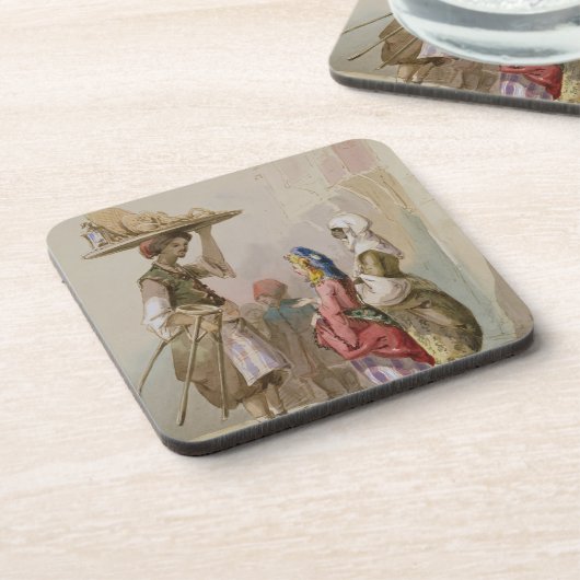 Dessous-de-verre Un vendeur de pot, c.1855 (Côté gauche)