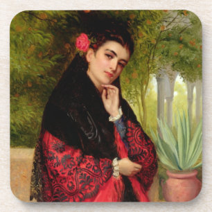 Dessous-de-verre Une beauté espagnole, 1872 (huile sur la toile)