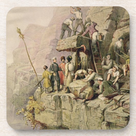 Dessous-de-verre Une carrière en pierre, 1833 (litho de couleur) (Devant)