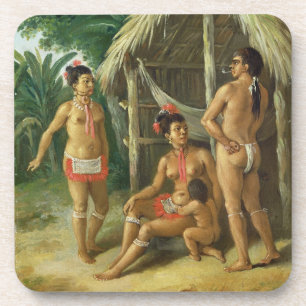 Dessous-de-verre Une famille de Carib de l'Îles-Sous-le-Vent en