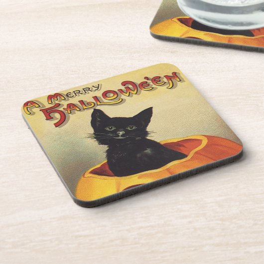 Dessous-de-verre Une joyeuse Halloween par Ellen Clapsaddle, Chat V (Côté gauche)