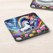 Dessous-de-verre Unicorne arc-en-ciel une (Côté gauche)