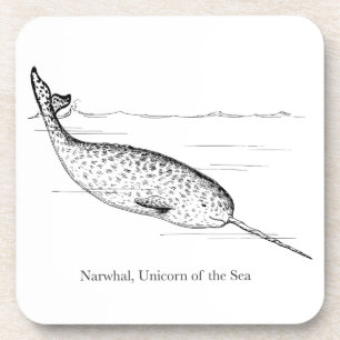 Dessous-de-verre Unicorne de baleine de Narwhal de la mer