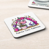 Dessous-de-verre Unicorne Manger Ramen (Côté gauche)
