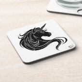 Dessous-de-verre Unicorne tribale noire (Côté gauche)