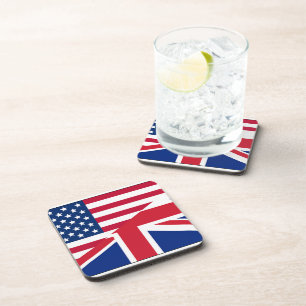 Dessous-de-verre Union Jack American Flag Motif Stars