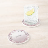 Dessous de verre unique en grès rose (Côté)