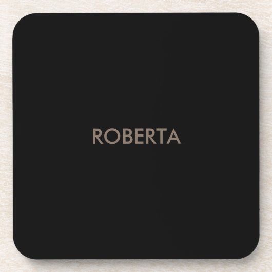 Dessous-de-verre Unique moderne Black Grey Ajouter son propre nom (Devant)