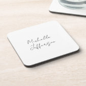 Dessous-de-verre Unique Stylish Moderne Calligraphie Plain Ajouter  (Côté gauche)