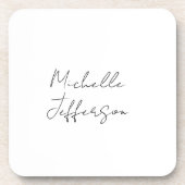 Dessous-de-verre Unique Stylish Moderne Calligraphie Plain Ajouter  (Devant)