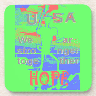 Dessous-de-verre United in Hope : Forts Together - Vibrant USA