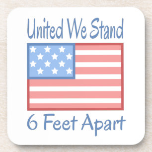 Dessous-de-verre United We Stand 6 Feet Apart USA Drapeau