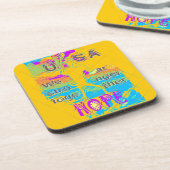 Dessous-de-verre USA Hillary Hope Stronge Together (Côté gauche)