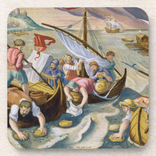 Dessous-de-verre Utilisant des éponges pour rassembler le naphte d