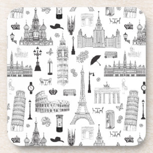Dessous-de-verre Vacances dans le motif de l'Europe