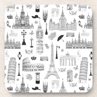Dessous-de-verre Vacances dans le motif de l'Europe