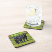 Dessous-de-verre Vache d'Angus noir et veau mou en pâturage d'été (Côté Droit)