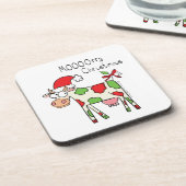 Dessous-de-verre Vache drôle dessin animé Noël vacances (Côté gauche)