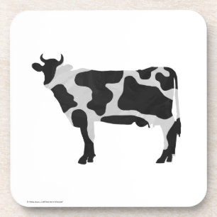 Dessous-de-verre Vache Noir et Blanc Silhouette