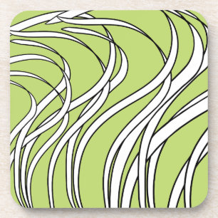 Dessous-de-verre Vague sous-marine vert citron