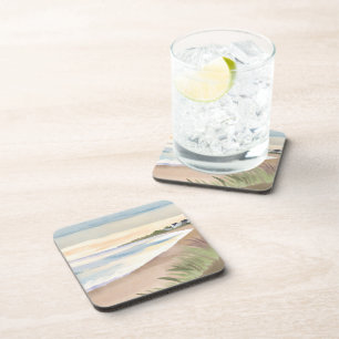 Dessous-de-verre Vagues de plage Aquarelle de l'océan côtier
