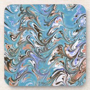 Dessous-de-verre Vagues en bleu acrylique pour l'art Abstrait
