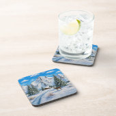 Dessous-de-verre Vallée de la montagne enneigée (Côté Droit)