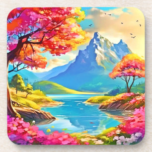 Dessous-de-verre Vallée du printemps : Vue sur la montagne