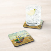 Dessous-de-verre Van Gogh Bateaux de pêche sur la plage de Saintes  (Côté Droit)