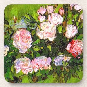 Dessous-de-verre Van Gogh Vie morte avec des roses roses roses
