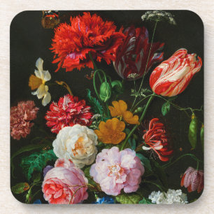 Dessous-de-verre Vase de verre avec des fleurs