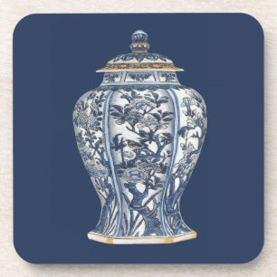 Dessous-de-verre Vase en porcelaine bleue et blanche de Vision Stud