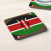Dessous-de-verre Vecteur Drapeau Dynamique Kenyan : Un Design Énerg (Côté gauche)
