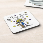 Dessous-de-verre Vedette du rock blonde de garçon (Côté gauche)