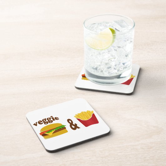 Dessous-de-verre Veggie Burger et Fries (Côté Droit)
