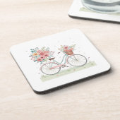 Dessous-de-verre Vélo avec des fleurs (Côté gauche)
