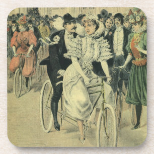 Dessous-de-verre Vélo neuf mariée et mariée Mariage victorienne
