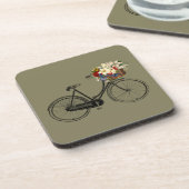 Dessous-de-verre Vélo vélo fleur set de boisson coasters Taupe (Côté gauche)