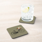Dessous-de-verre Vélo vélo fleur set de boisson coasters Taupe (Côté Droit)