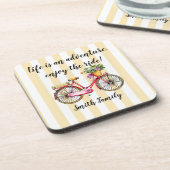 Dessous-de-verre Vélo Vie Aventure Personnalisé (Côté gauche)