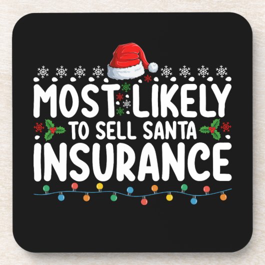 Dessous-de-verre Vendre Père Noël Assurances Noël (Devant)