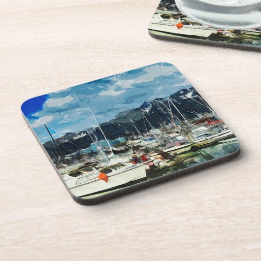 Dessous-de-verre Vent Alaska Habor Impressionnisme Abstrait (Côté gauche)