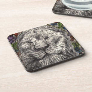 Dessous-de-verre Vent sous mes ailes Lion Papillons Nature Art