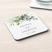 Dessous-de-verre Verdure, Feuilles d'Eucalyptus, Mariage botanique (Côté gauche)