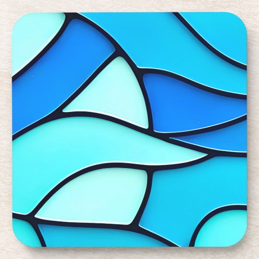 DESSOUS-DE-VERRE VERRE BLEU VARIÉ (Devant)