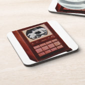 Dessous-de-verre vers 1951 téléviseur diffusant la boxe (Côté gauche)