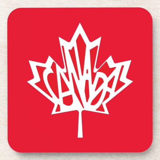 DESSOUS-DE-VERRE VERSION DU DRAPEAU DU CANADA (Devant)